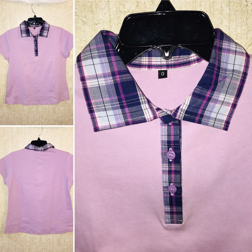 🪴 3/$25 Lilac Girly Polo Shirt